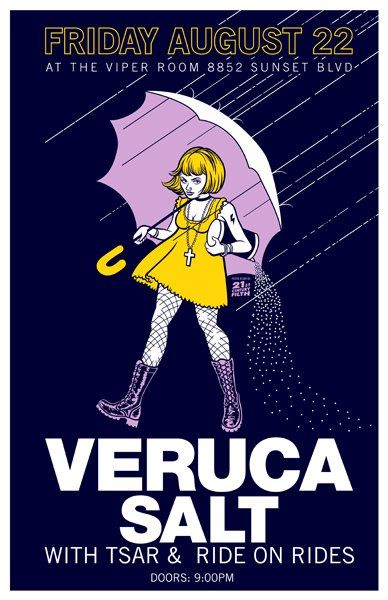 Veruca Salt Poster Band, Veruca Salt Poster, Veruca Salt Band, Vampire Lair, Pete Yorn, The Sunset Strip, Veruca Salt, Tom Petty And The Heartbreakers, Concert Poster Art