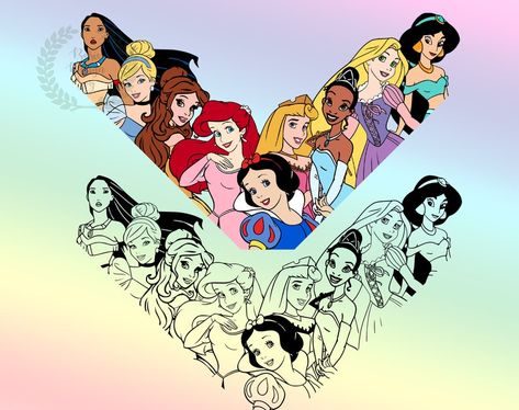 All Princesses Svg V-neck Shirt Svg Princess Design Svg - Etsy Disney Princess Svg, Vinyl Cut, Neck Shirt, Cute Images, Cricut Crafts, Prince, Super Cute, Digital Drawing, Custom Design