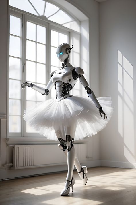 Room With Large Windows, Ballet Pose, Robot Dance, Future Shop, Ballet Poses, Empty Room, A Robot, Future Design, Ballet Dancers