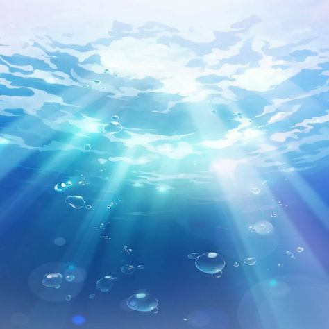 Underwater Background, Episode Interactive Backgrounds, Anime Places, Sky Anime, Ocean Backgrounds, Water Background, Background Drawing, Wallpaper Ipad, Blue Anime