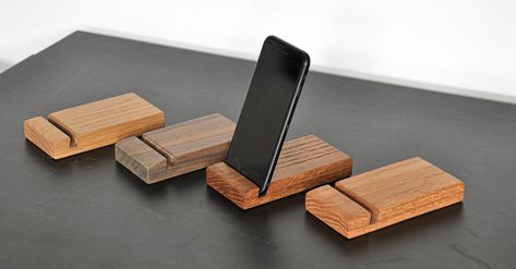 Small Easy Woodworking Projects Wood Phone Holder Handmade, Wooden Iphone Stand, Book Caddy, Small Easy Woodworking Projects, Bandsaw Projects, Wooden Phone Holder, Wood Phone Holder, Wood Phone Stand, Scrap Wood Crafts