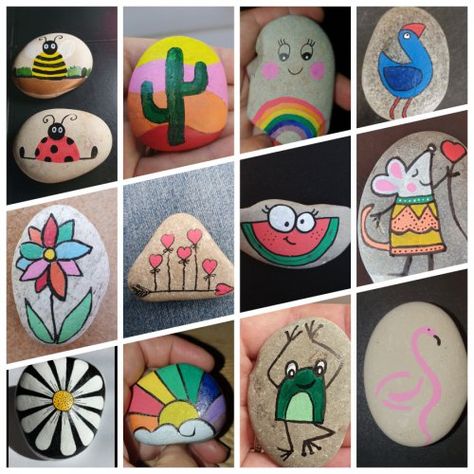 Modèles de dessins faciles Lien vers la Galerie Facile Rock Painting, Painted Rocks, Diy Ideas, Halloween, Quick Saves, Craft Ideas