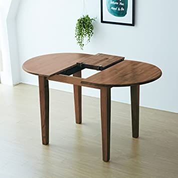 Amazon.com - Livinia Tapas Extension Dining Room Table, 40" to 53" Expandable Solid Hardwood Butterfly Leaf Kitchen Table - Tables Kitchen Table With Leaf, Small Wooden Kitchen, Butterfly Leaf Dining Table, Wooden Kitchen Table, Wooden Garden Table, Modern Kitchen Tables, Kitchen Dining Living Room, Small Kitchen Tables, Leaf Dining Table