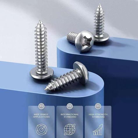 #6 x 1/2" Wood Screw 100Pcs 18-8 (304) Stainless Steel Pan Head Fast Self Tapping Drywall Screws by SG TZH: Amazon.com: Industrial & Scientific Stainless Steel Pan, Stainless Steel Pans, Drywall Screws, Stainless Steel 304, Flat Head, Wood Screws, Drywall, Sheet Metal, Screw