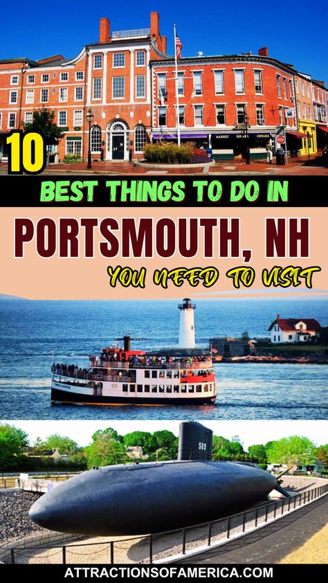 10 Best Things To Do in Portsmouth, NH you need to visit. Things To Do In Portsmouth New Hampshire, Portsmouth New Hampshire, Portsmouth Nh, Market Square, Boat Tours, Portsmouth, Summer Travel, Tourist Attraction, New Hampshire