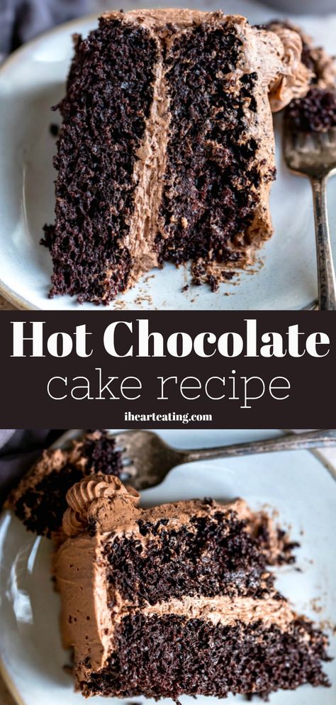 Hot Chocolate Cake Recipe, Dessert Corner, Hot Chocolate Cake, Chocolate Desert, Chocolate Layer Cake Recipe, Super Moist Chocolate Cake, Future Chef, Cocoa Cake, Chocolate Cake Recipe Easy