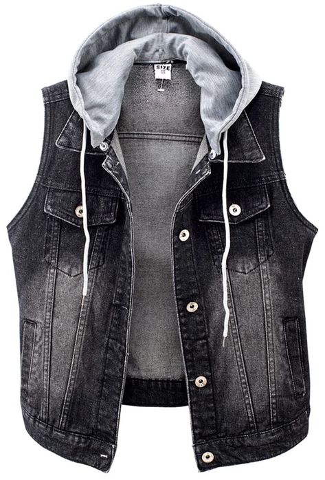 Fall Jackets For Women, Sleeveless Denim Vest, Womens Jean Jacket, Punk Concert, Sleeveless Jean Jackets, Womens Denim Vest, Vest Denim, Jean Jacket Vest, Vest For Women