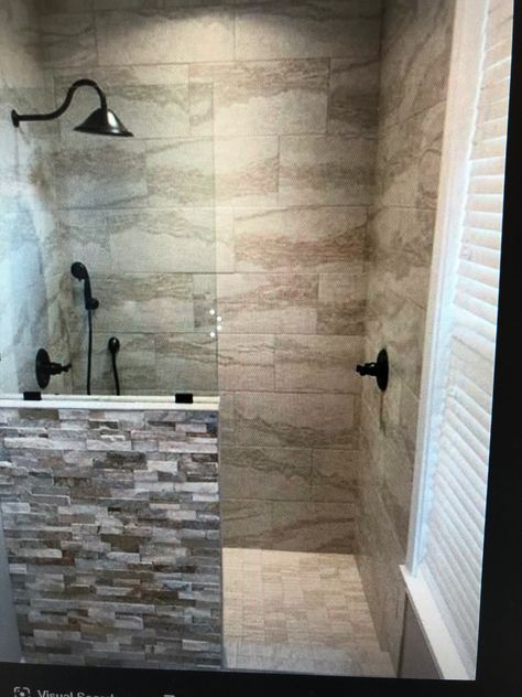 Small Bathroom Plans, Vintage Bathroom Remodel, Half Wall Shower, Top Bathroom Design, Small Shower Remodel, Small Bathroom With Shower, Bathroom Plans, Tile Remodel, Bathroom Decor Luxury