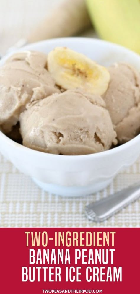 How To Make Banana Ice Cream With Only TWO Ingredients! This Healthy Ice Cream Is A Favorite Dessert At Our House And It Is Good For You! You Will Love This “Nice” Cream! If you are looking for a new way to use up your ripe bananas, try this Two-Ingredient Banana Peanut Butter Ice Cream. The recipe is super simple to make and no one will ever know there are only two ingredients involved. Frozen Banana Recipes, Homemade Banana Ice Cream, Chocolate Covered Bananas Frozen, Banana Ice Cream Recipe, Ripe Banana Recipe, Nice Cream Recipe, Banana Nice Cream, Butter Ice Cream, Banana Peanut Butter