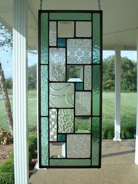 Stained Glass Panel - Foter Green Window, Green Windows, Stained Glass Door, Motif Art Deco, زجاج ملون, Stained Glass Window Panel, Stained Glass Window Hanging, Stained Glass Diy, Stained Glass Crafts