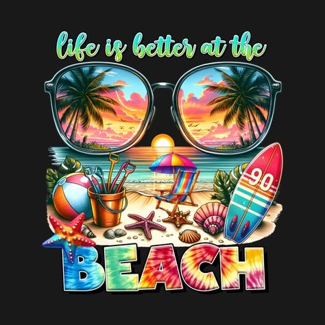 Check out this awesome 'SUMMER+VIBES++%E2%80%93Ideal+for+Summer+Fun+%21%21+Designed+to...' design on @TeePublic! Beach Tshirt Designs, Beach Sublimation, Beach Rainbow, Beach Logo, T-shirt Print Design, Surf Design, Cute Shirt Designs, Creative Lettering, Men Tshirt