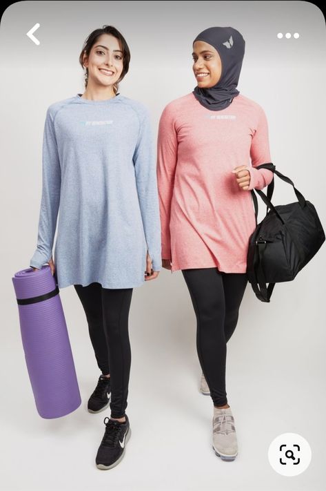 Long Gym Outfit, Islamic Workout Clothes, Workout Dress For Women, Yoga Workout Outfits For Women, Gym Suits For Women, Hijab Active Wear, Hijabi Active Wear, Modest Gym Wear For Women, Modest Exercise Clothes