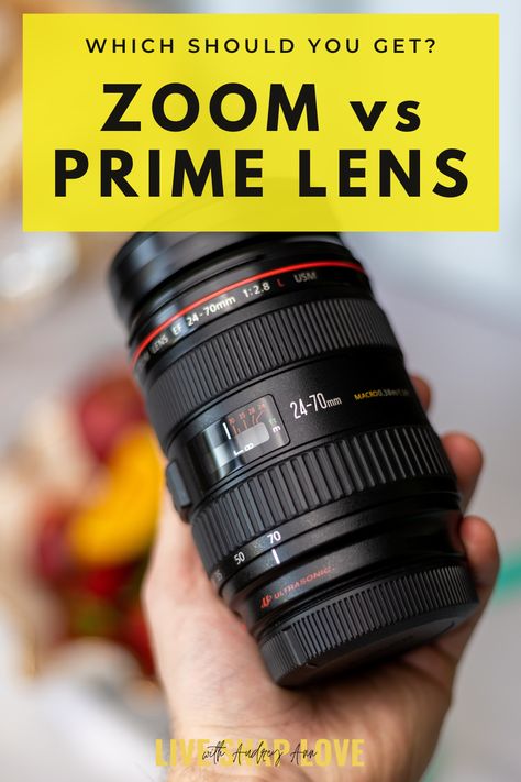 Are you struggling to decide between zoom and prime lenses? This article compares the two different types of lenses and provides insights to help you choose the best option for your photography needs! Types Of Camera Lenses, Prime Lens Photography, Best Canon Lenses, Canon 60d, Canon Lenses, Fast Shutter Speed, Sony A7, Prime Lens, Types Of Cameras