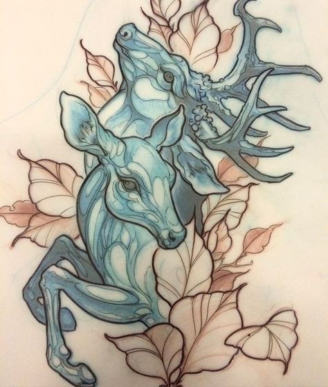 Deer Sketches, Tattoo Deer, Sneaker Party, Natur Tattoo Arm, Neo Traditional Art, Deer Tattoo Designs, Stag Tattoo, Hunting Tattoos, Neo Tattoo