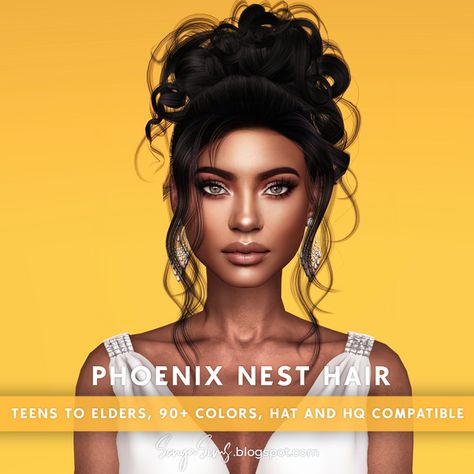 Phoenix Nest Hair NOW FREE | SonyaSims on Patreon Sims 4 Cc Hair Messy Bun Patreon, Sims 4 Cc Hair Updo Patreon, Wedding Hair Cc Sims 4, Cc Nails Sims 4, Sims 4 Cc Patreon Free Hair, Sims 4 Cc Wedding Hair, Sims 4 Wedding Hair, Sims 4 Ponytail Cc, Big Messy Buns