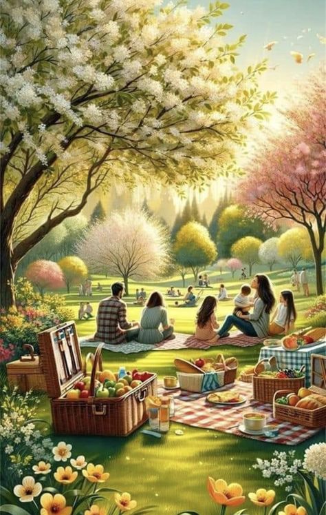 Jehovah Witness Paradise, Spring Phone Wallpaper, Beautiful Scenery Paintings, Jehovah Paradise, Paradise Pictures, Life In Paradise, Instant Connection, Spring Scenery, Dreamy Artwork