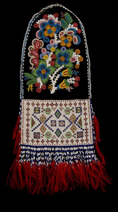 James Cree Bag Cree Beadwork, Metis Beading, St Louis Art Museum, Canvas Display, St Louis Art, Beadwork Embroidery, Beautiful Beadwork, American Antiques, Beaded Bag