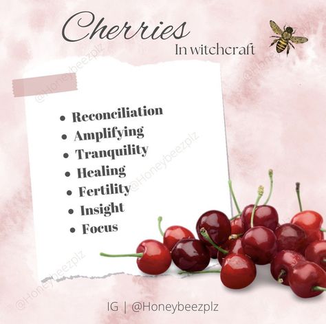 First of all thank you @mzsmallaxe for requesting information as I’m always so excited to make these 😄 If you have your own post request please let me know and I’ll be sure to tag you 🧡 Reconciliation - use the two adjoining stems of cherries and place in a pouch with a piece of paper - on the paper write the two people you wish to reconcile - you can always fold up the paper and bury it instead of using a bag to be more Eco friendly or use a small paper bag Amplifying - place the stone of a Cherry Witchcraft, Paganism Spells, Small Paper Bags, Fruit Benefits, Green Witchcraft, Kitchen Witchery, Cherry Fruit, Magic Herbs, Healing Plants