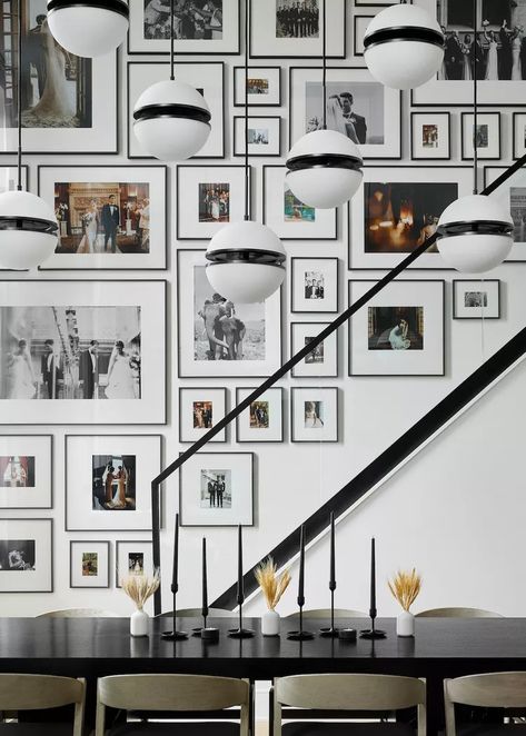 52 Gallery Wall Ideas to Energize Any Room Gallery Wall Stairs, Family Photo Gallery Wall, Family Gallery Wall, Stair Gallery, Stair Wall, Family Photo Wall, Display Family Photos, Photo Wall Gallery, Picture Shelves