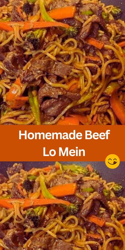 Looking for a mouthwatering stir-fry recipe to add to your dinner rotation? Try our Homemade Beef Lo Mein! This flavorful dish features tender beef, crisp broccoli, and carrots, all tossed in a savory sauce and served over fresh lo mein noodles. It's quick, easy, and perfect for busy weeknights. Homemade Beef Lo Mein, Freezer Stir Fry Meals, Easy Beef Lo Mein Recipe, Beef Chow Mein Recipe Easy, Lo Mein Noodles Recipe Easy, Beef Stir Fry Recipes Easy, Lo Mein Noodles Recipe, Lo Mein Sauce, Beef Lo Mein Recipe