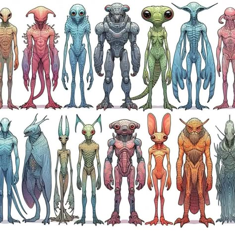 Alien Monster Concept Art, Alien Race Concept Art, Alien Creature Design, Alien Features, Alien Horror, Mythical Monsters, Alien Character, Arte Alien, Alien Concept