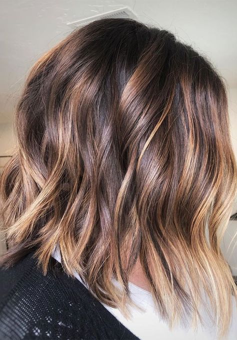 Looking for a gorgeous hair colour for lob hairstyle? Then this post is for you. We have found the perfect 4 hair colour ideas... Brown Hair With Lowlights, Best Hair Color Ideas, Hair Colour Ideas, Best Hair Color, Hot Hair Colors, Gorgeous Hair Color, Lob Hairstyle, Balayage Hair Blonde, Short Hair Balayage