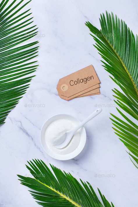 Corporate Logos Inspiration, Retro Logo Inspiration, Green Palm Leaves, Aging Beauty, Beauty Supplements, Beauty And Health, Logos Inspiration, Collagen Powder, Anti Aging Beauty