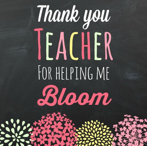 Teacher Gift Idea and Printable - The Educators' Spin On It Thanks Teacher Quotes, Teacher Flower Quotes, Thank You Teacher Appreciation Quotes, Best Teacher Quotes From Students, Thank You Teacher Quotes, Thank You Teacher, Teacher Appreciation Poster, For Teachers, Best Teacher Quotes