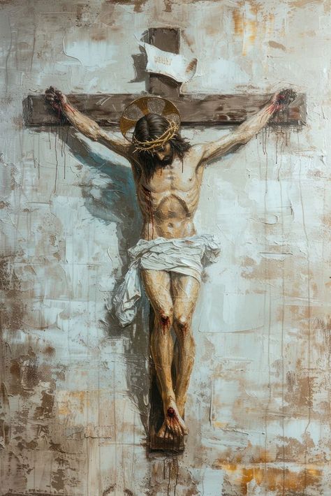 Jesus Crucified Pictures, Crucifix Painting, Jesus On The Cross Art, Dark Graveyard, Crucifixion Painting, Cross Artwork, Jesus Passion, Cross Of Christ, Crucifix Art