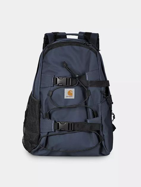 Bonnet Carhartt, Carhartt Backpack, Backpack Patches, Carhartt Work In Progress, Blue Backpack, Canvas Backpack, Carhartt Wip, Signature Logo, Water Repellent