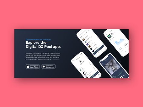 Digital DJ Pool - App Store banner boana music card clean product design app mobile app banner ux ui app store dj landing page Banner App Design, App Banner Design, Iphone Banner, Store Banner Design, Linkedin App, Google Banner, Music Card, Saving App, Digital Dj