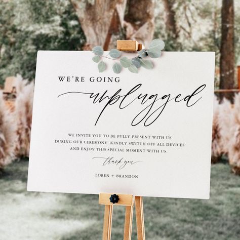 Unplugged Sign, Large Welcome Sign, Wedding Ceremony Sign, Unplugged Ceremony Sign, Wedding Wishlist, Unplugged Wedding Sign, Unplugged Ceremony, Ceremony Sign, Wedding Ceremony Signs