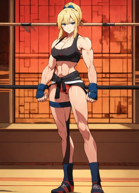 Anime Fighter Female, Muscular Woman Anime, Sun Paladin, Muscular Anime Female, Muscular Woman, Fictional Women, Female Muscle, Female Fighter, Oc Ideas