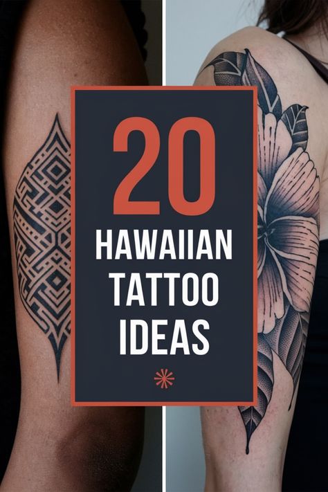 20 Hawaiian tattoo ideas featuring intricate geometric and floral designs. Hawaiian Sibling Tattoo, Family Hawaiian Tattoo, Hawaiian Women Tattoos, Mahalo Tattoos, Hawaiian Lei Tattoo, Kauai Tattoo Ideas, Unique Hawaiian Tattoo, Hawaii Flowers Tattoo, Female Hawaiian Tattoo