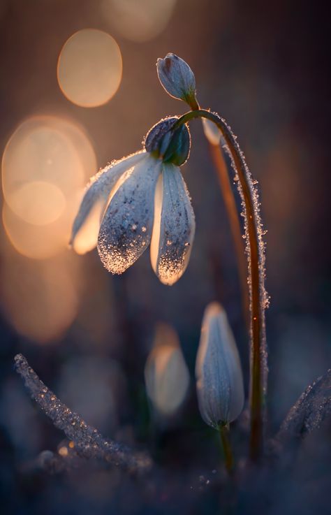 Snowdrop. Автор: Julia Kaissa Snowdrop Plant, Snow Drops Flowers, Easy Crochet Rose, Wet Flowers, Beautiful Wallpapers For Iphone, Snow Flower, Flowers Crochet, Winter Nature, Flower Background Wallpaper