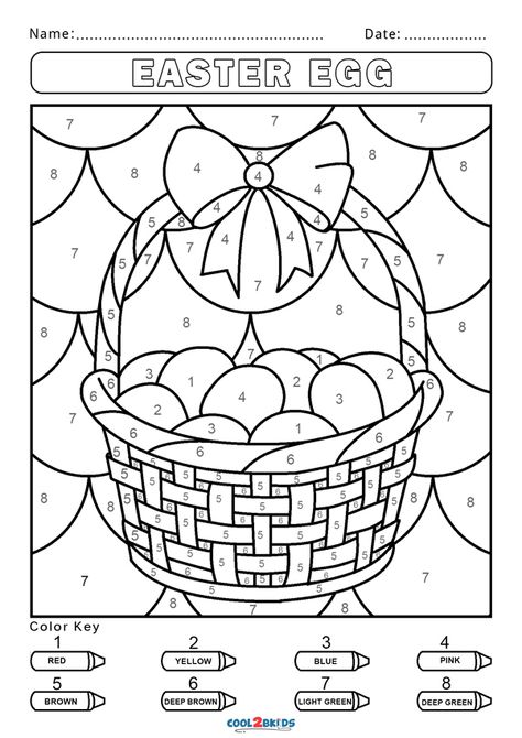 Free Color by Number Worksheets | Cool2bKids Easter Learning Activities For Kids, Easter Colour By Number Free Printable, Easter Color By Number Preschool, Easter Activity Worksheets, Easter Printables Free Kids, Easter Activity Pages For Kids, April Learning Activities, Free Easter Activity Printables, Free Printable Easter Activity Pages