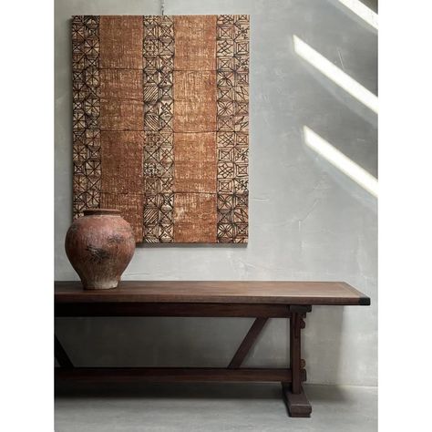 Large Vintage Framed Tapa Textiles | Chairish Vintage Tapestry Wall Hanging, Tapestry Living Room, Tapa Cloth, Scandinavian Textiles, Handwoven Tapestry, South Pacific Islands, London Vibes, Iron Floor Lamp, Textile Wall Hangings