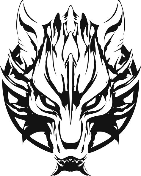 Fenrir from Norse mythology and FFVII. Final Fantasy Logo, Edinburgh Tattoo, Final Fantasy Tattoo, Wolf Emblem, Galaxia Wallpaper, Fenrir Tattoo, Tattoo Band, Fantasy Logo, Cool Symbols