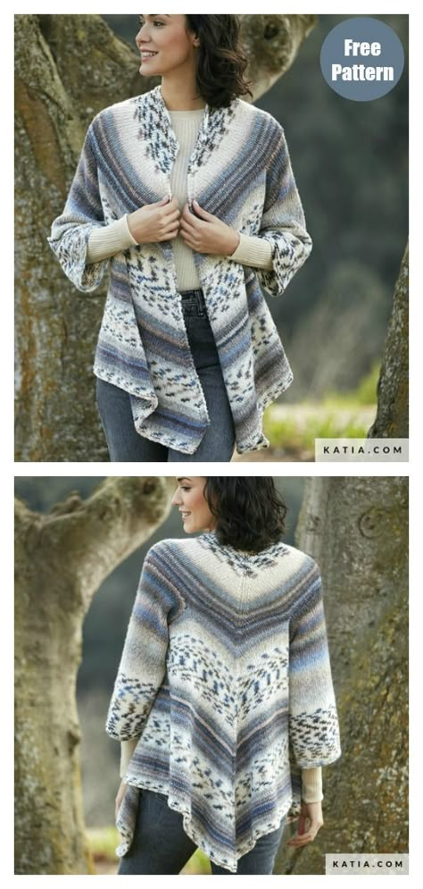 Triangular Cardigan Free Knitting Pattern #freeknittingpattern #knittingpattern #cardiganpattern #sweaterpattern Cardigan Sweater Pattern, Free Knitting Patterns For Women, Ladies Cardigan Knitting Patterns, Cardigan Knitting Patterns, Knitting Patterns Free Blanket, Ravelry Knitting, Ladies Cardigan, Knitting Patterns Free Sweater, Knit Cardigan Pattern