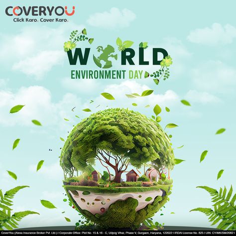 Protecting the environment is not just a moral obligation, it's an insurance policy for our future. Let's celebrate #WorldEnvironmentDay by taking steps to safeguard our planet and secure our tomorrow.. For more Details Contact us - 1800 202 6900 World Environment Day Creative Post, Environment Poster Design, Environment Day Creative Ads, Recycle Poster Design, World Environment Day Creative, Environment Day Poster Ideas, Earth Graphic Design, Happy Environment Day, World Environment Day Posters