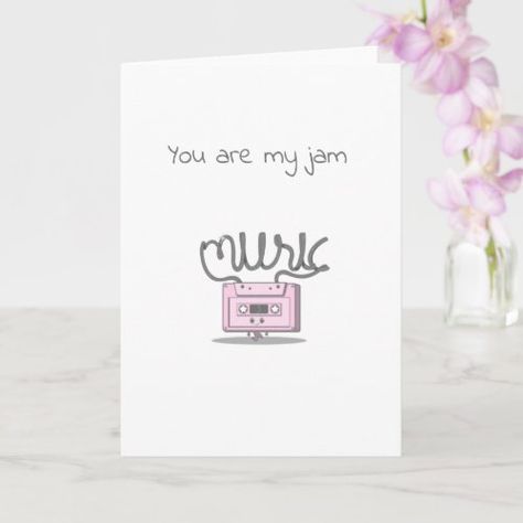 $3.97 | funny valentine/anniversary music #you are my jam, love card, valentine's day card, music lover card, best friend card, happy anniversary, card for boyfriend, funny, romantic, valentine Anniversary Card For Boyfriend, Music Card, Best Friend Card, Card Best Friend, Valentine Anniversary, Pink Cards, My Jam, Cards For Friends, Music Album