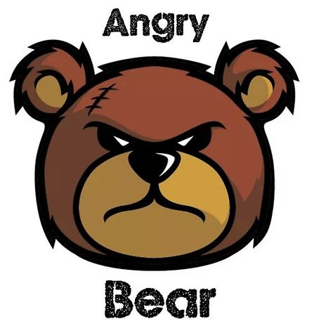 Angry Bear Tattoo Design, Evil Bear Drawing, Bear Drawing Scary, Milk Bear Angry, Angry Bear Cartoon, Kid Doodles, Angry Bear Illustration, Strange Wallpaper, Earth Logo