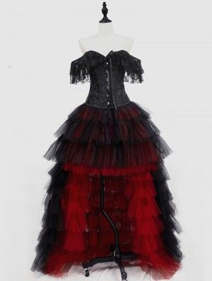 Gothic Wedding Dress High Low, Black And Red Dresses Prom, Burlesque Prom Dress, Black And Red Short Dress, Black And Red Prom Dresses, Black And Red Prom Dress, Gothic Dress Short, Red And Black Prom Dress, Red And Black Dresses