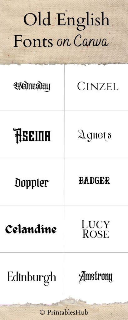 Printable List of Old English Fonts On Canva Medieval Font, Fonts Handwriting Alphabet, Old English Letters, Free Commercial Fonts, English Fonts, English Font, Old English Font, Tattoo Lettering Fonts, Fancy Letters