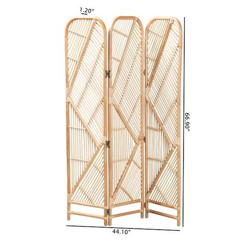 bali & pari Firenze Modern Bohemian Natural Brown Rattan Room Divider - On Sale - Bed Bath & Beyond - 38945228 Rattan Room Divider, Rattan Room, Japan Room, Living Room Panelling, Butterfly Hinges, Wood Room Divider, Brown Rooms, Room Divider Walls, Bohemian Room