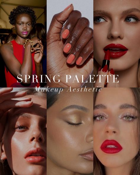 Spring Palette aesthetic for the Spring beauts 🤍 . #coloranalysis #colouranalysis #springpalette #springmakeup #coloranalyst #lightspring #truespring #brightspring True Spring Makeup Looks, Bright Spring Makeup, True Spring Makeup, True Spring Color Palette, Palette Aesthetic, Spring Moodboard, Light Spring Color Palette, True Spring Colors, Light Spring Colors