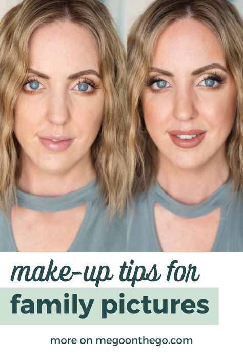 How To Do Natural Makeup For Photoshoot, Makeup For Photography Tips, Fall Makeup Looks For Family Pictures, How To Do Hair For Family Photos, Fall Photo Makeup Ideas, Beach Picture Makeup, Family Pictures Makeup Mom, Fall Photo Makeup, How To Do Makeup For Photos