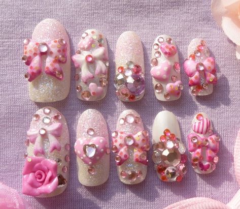 Harajuku Nails, Fur Nails, Kawaii Nail Art, Japanese Nail Art, Crazy Nails, Really Cute Nails, Kawaii Nails, I Love Nails, Fabulous Nails