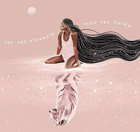 Doubting Yourself, Illustration Art Girl, About Quotes, A Tiger, Spiritual Art, Feminine Energy, Divine Feminine, Girl Power, Instagram Account