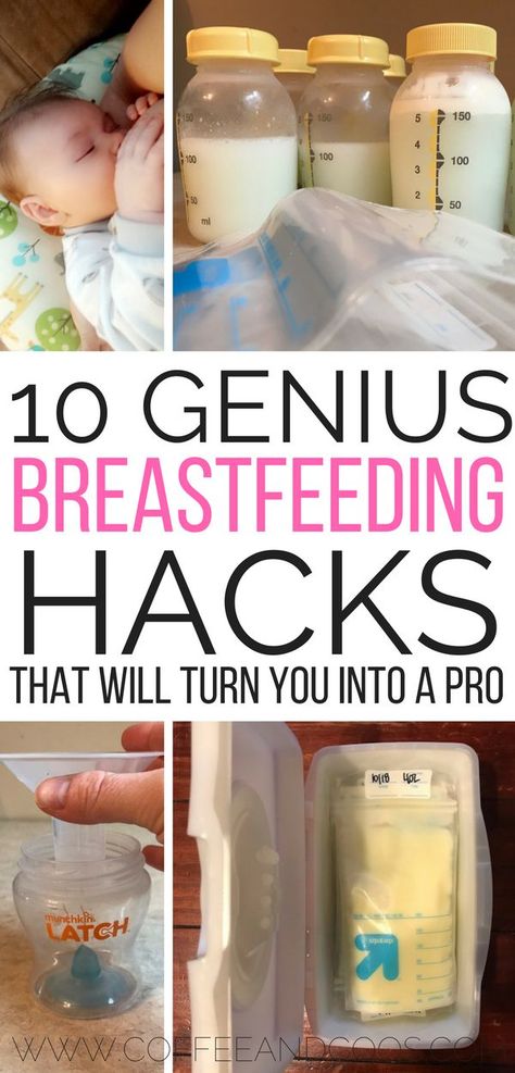 10 Genius Breastfeeding Hacks that will turn you into a pro!  These awesome breastfeeding tips are perfect for new moms.  Learn easy ways to simplify nursing life for you and your new baby! Breastfeeding Hacks, Pumping Tips, Breastfeeding Baby, Baby Kicking, Milk Storage, Pumping Moms, Storage Tips, Baby Sleep Problems, Nursing Tips